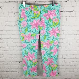 LILLY PULITZER | floral cropped stretch capri pants